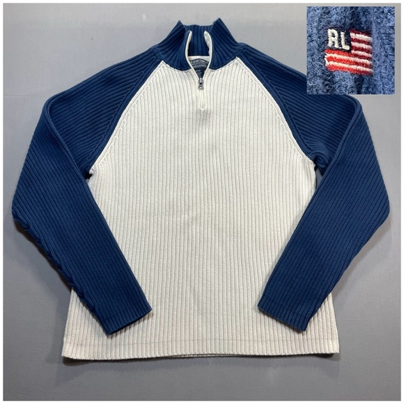 Polo Ralph Lauren Other - Vintage Polo Jeans Co Ralph Lauren Quarter Zip Ribbed Knit Sweater - Mens Medium